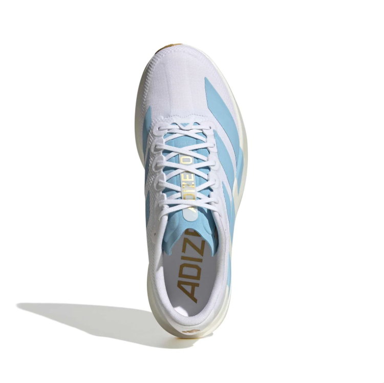 Adidas White & Light Blue Low-Top Mesh Sneakers
