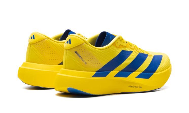 Adidas Yellow & Blue Low-Top Three-Stripe Sneakers