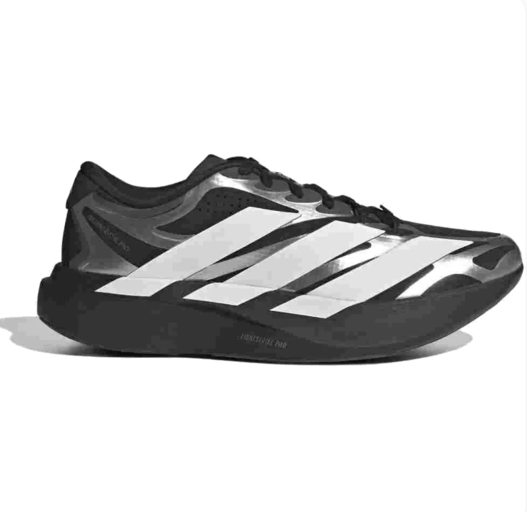Adidas Black & White Low-Top Metallic-Overlay Sneakers