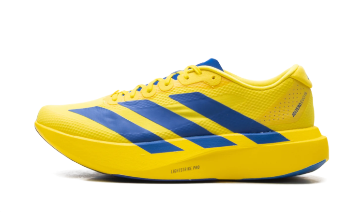 Adidas Yellow & Blue Low-Top Three-Stripe Sneakers