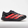 Adidas Black & Coral Red Low-Top Three-Stripe Sneakers