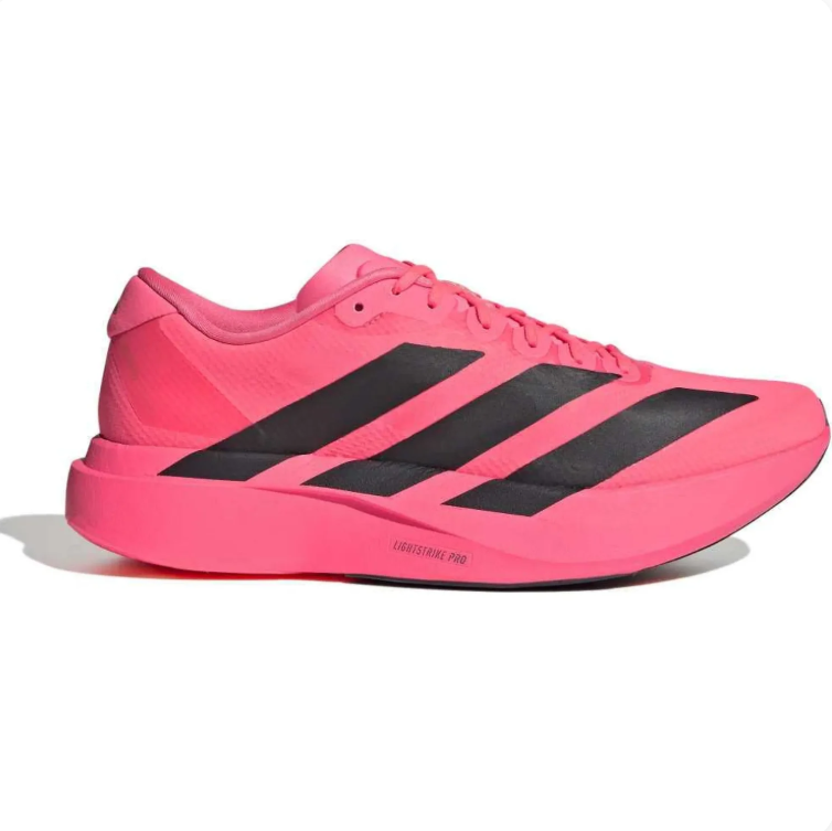 Adidas Hot Pink & Black Low-Top Three-Stripe Sneakers