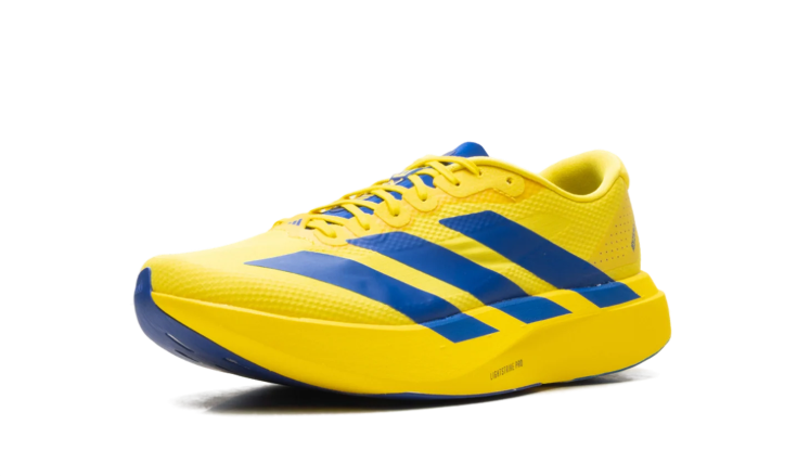 Adidas Yellow & Blue Low-Top Three-Stripe Sneakers