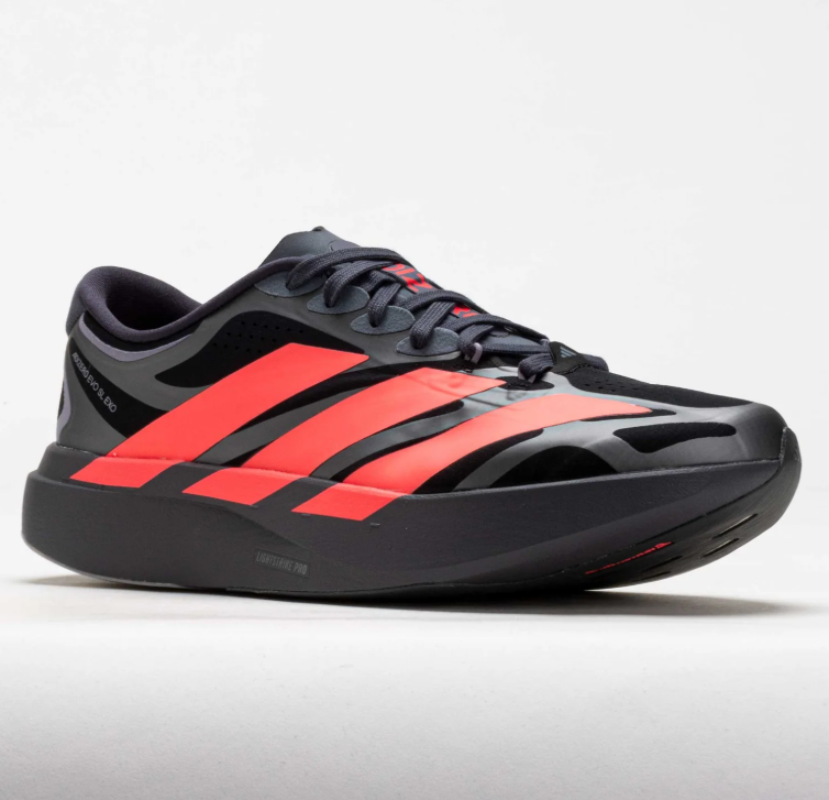 Adidas Black & Coral Red Low-Top Three-Stripe Sneakers