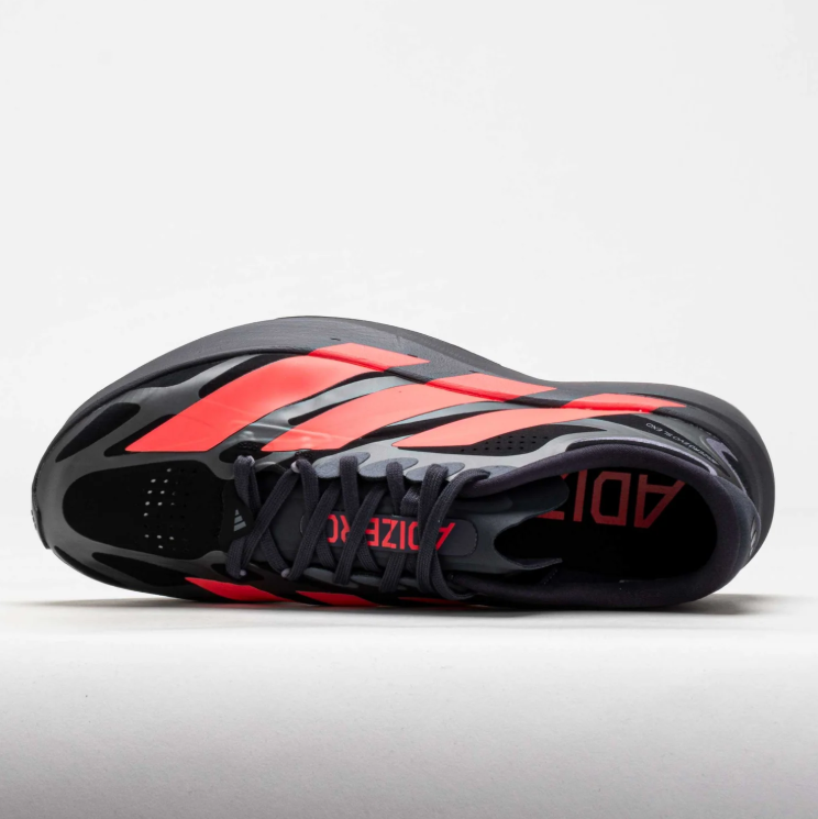 Adidas Black & Coral Red Low-Top Three-Stripe Sneakers
