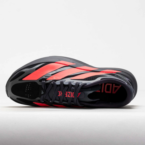 Adidas Black & Coral Red Low-Top Three-Stripe Sneakers