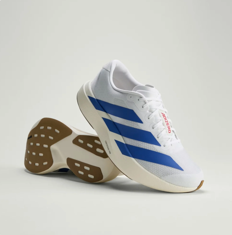 Adidas White & Blue Low-Top Mesh Sneakers