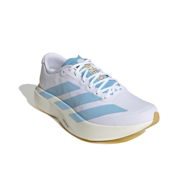 Adidas White & Light Blue Low-Top Mesh Sneakers