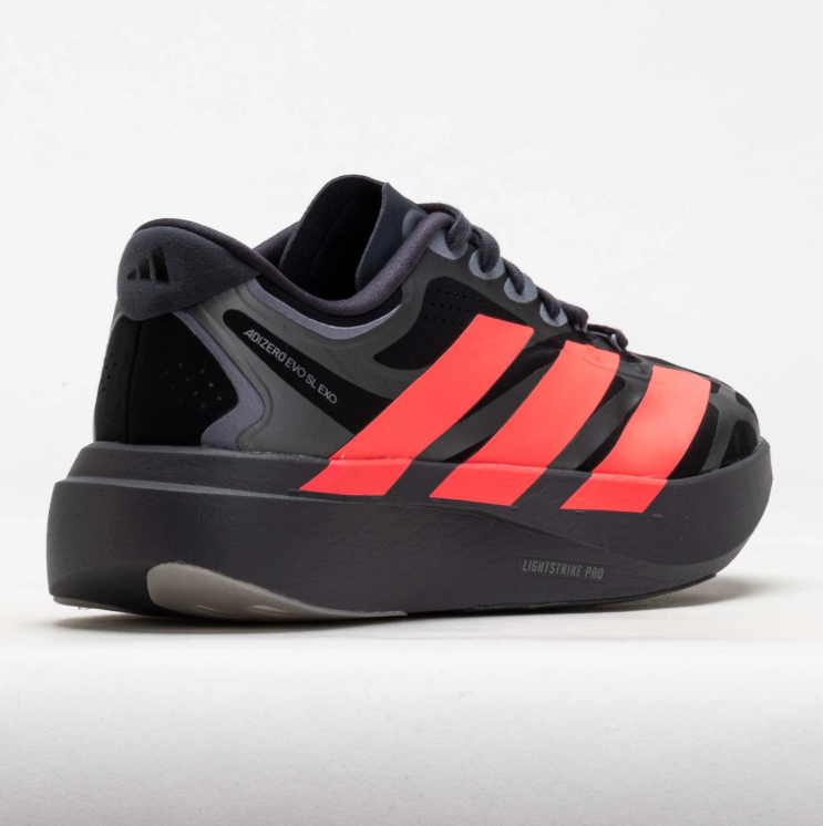 Adidas Black & Coral Red Low-Top Three-Stripe Sneakers
